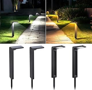 Sunvivo Solar Pathway Lights,2 Modes(Cold White/Warm White),Bright Solar Path Lights Outdoor Waterproof,Perfect Guide Light or Deco for Sideway,Driveway,Walkway,Backyard,Garden,Lawn,Event(4Pack)