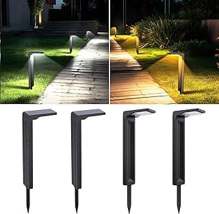 Sunvivo Solar Pathway Lights,2 Modes(Cold White/Warm White),Bright Solar Path Lights Outdoor Waterproof,Perfect Guide Light or Deco for Sideway,Driveway,Walkway,Backyard,Garden,Lawn,Event(4Pack)