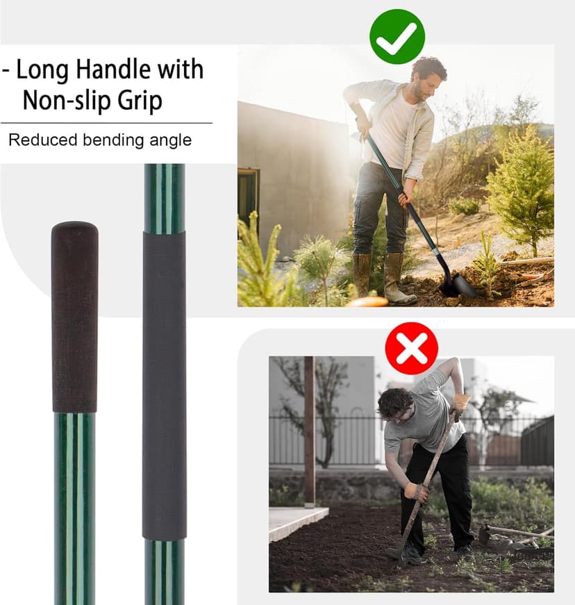 Shovel for Digging, 56 Inches Heavy Duty Shovel for Gardening, Round Shovel for Digging with Fiberglass Handle (Green)