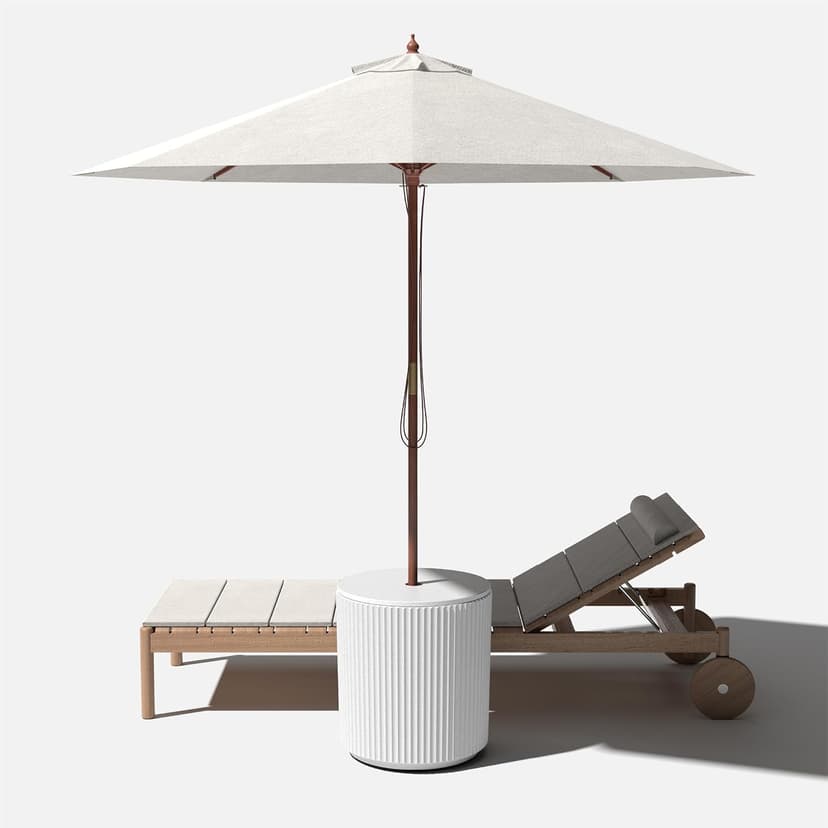 Veradek Umbrella Side Table - Outdoor Patio Table with Umbrella Hole for Porch/Patio | Durable Plastic-Concrete Material & Easy Assembly | Modern Coffee, Picnic or Poolside Table