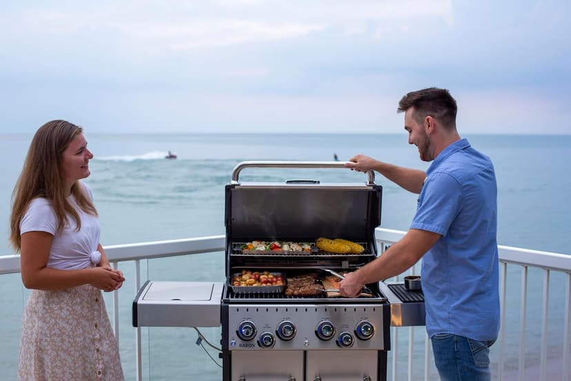 Broil King 875944 Baron S 490 Pro IR, Liquid Propane (LP), Stainless Steel, Black