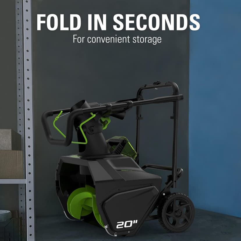 Greenworks 80V (75+ Compatible Tools) 20” Brushless Cordless Snow Blower, 2.0Ah Battery and Charger Included