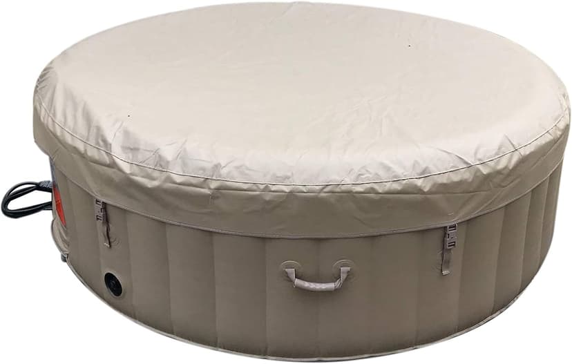 ALEKO Inflatable Hot Tub Spa | Personal High Powered Jetted Bubble | with Fitted Cover and 3 Filters | 265 Gallon | 6 Person Round | Brown | HTIR6GYBR