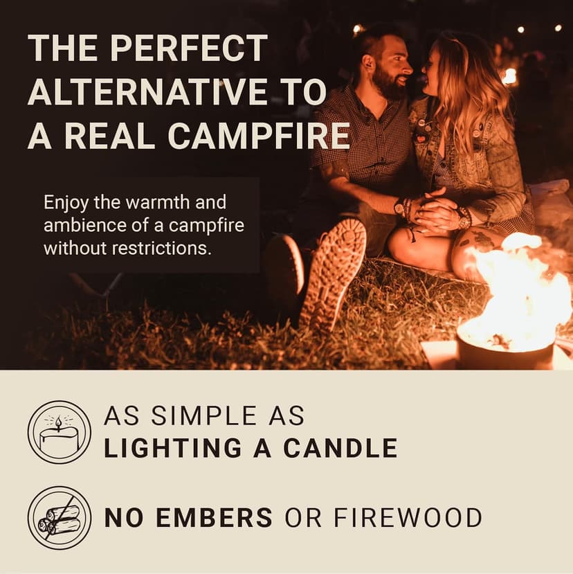 Radiate 2 Pack XL 8" Portable Campfire As Seen On Shark Tank - Up to 5 Hours of Burn Time, Reusable Travel Fire Pit for Camping, Patios and Beach Days - Great Alternative to a Real Fire - Made in USA