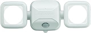 Beams MB3000 High Performance 500 Lumen Wireless Battery Powered Motion Sensing LED Dual Head Security Spotlight, White, 1-Pack