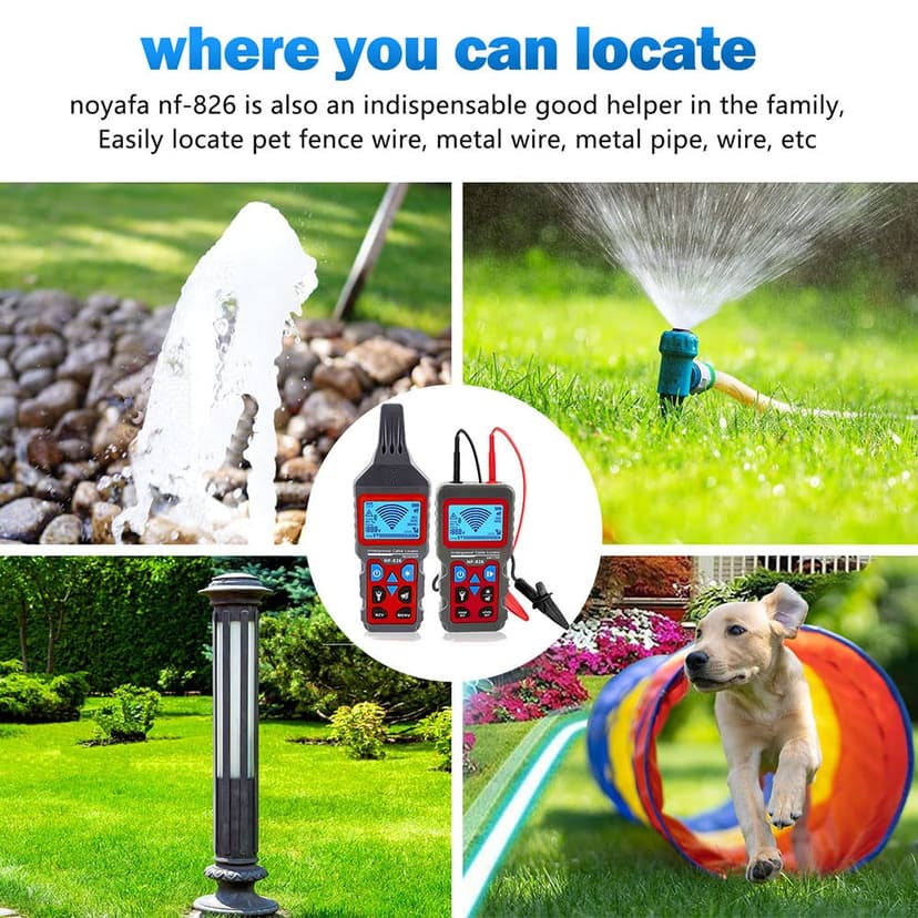 NOYAFA NF-826 Underground Cable Tester Locator Circuit Tracer Metal Pipe Detector Wire Tracker Tool Detects Wall\Underground Wires, Cables, Water and Gas Pipeline Paths