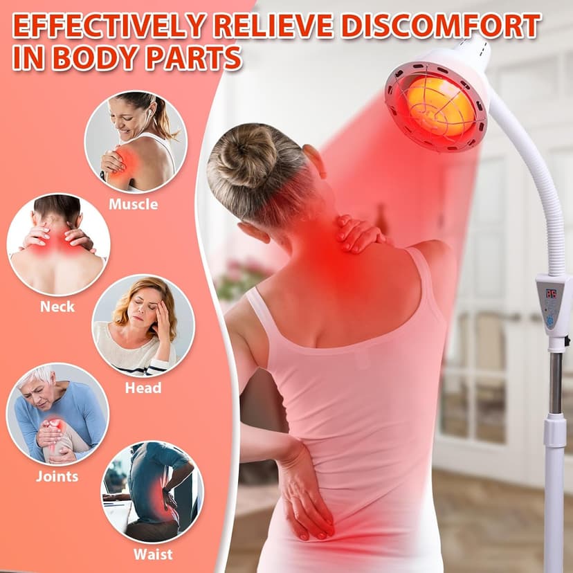 Infrared Light,White 275W Near Red Infrared Heat Lamp for Relieve Joinpt Pain and Muscle Aches