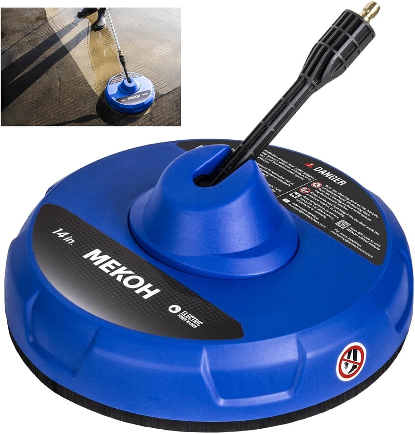 14” Electric Pressure Washer Surface Cleaner Attachment, 2500 PSI Universal Power Washer Accessories for Driveway Sidewalk Deck Patio Concrete Cleaning, 1/4" Quick-Connect, Dual Rotary Nozzles