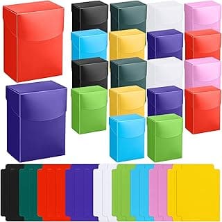 40-Piece Deck Card Boxes with 20 Dividers - Includes 20 Trading Card Deck Cases with 20 Dividers - Storage Organizer for Trading, Family, Party Games