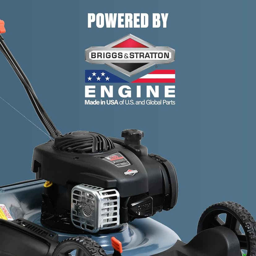 SENIX 21-Inch Gas Push Lawn Mower with 140 cc 4-Cycle Briggs & Stratton Engine, Mulching and Side Discharge, 6-Position Dual Lever Height Adjustment (LSPG-M6)
