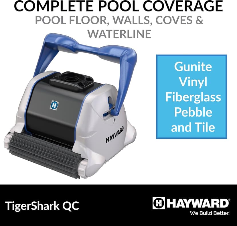 Hayward W3RC9990CUB TigerShark QC Robotic Pool Cleaner with Quick Clean for In-Ground Pools up to 20 x 40 ft. (Automatic Pool Vacuum)