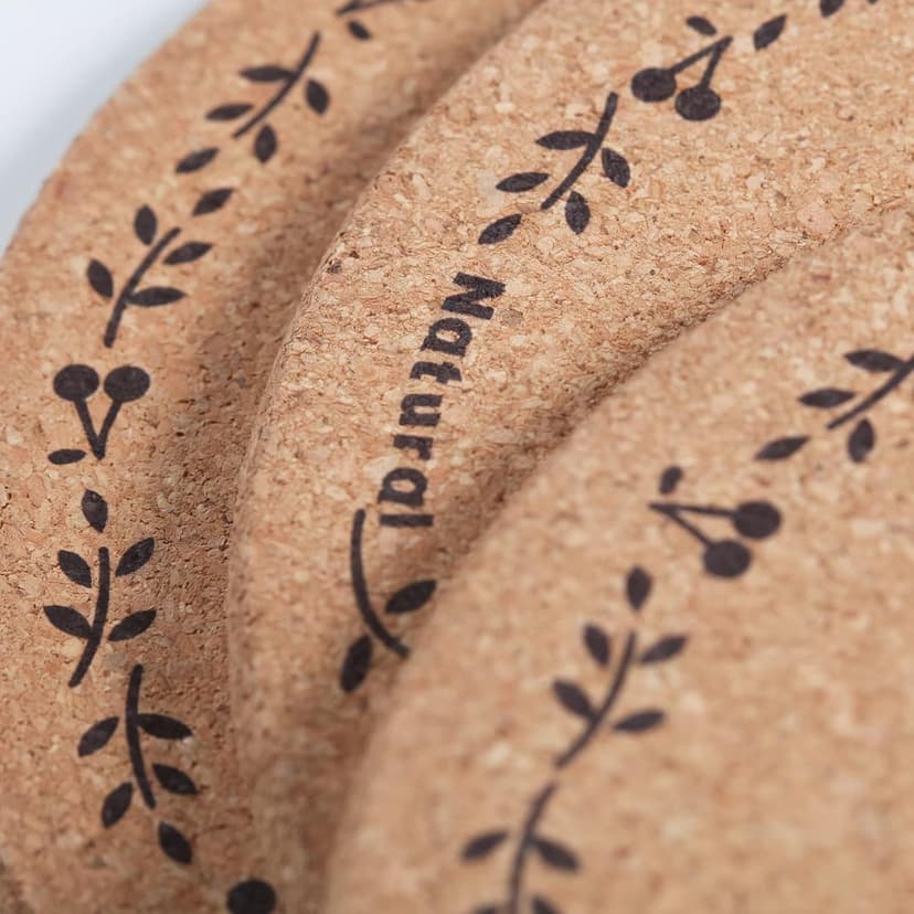 Round Cork Trivets - Hot Pads for Dishes, Pots, Pans & Baking Sheets - Table & Countertop Use