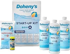 Doheny's Ultimate Pool Opening Start-Up Kit | Includes Metal Out, Algae Control, Clarifier & Super Shock | Prevents Stains, Rust & Scale | Free 10-Pack Test Strips | Pro-Grade Pool Chemicals