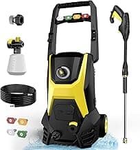 Electric Pressure Washer, 4800PSI Max 3.0 GPM Power Washer with 20FT Hose, 35FT Cord, 4 Nozzles Foam Cannon High Pressure Washer for Car Patio Garden (Black)