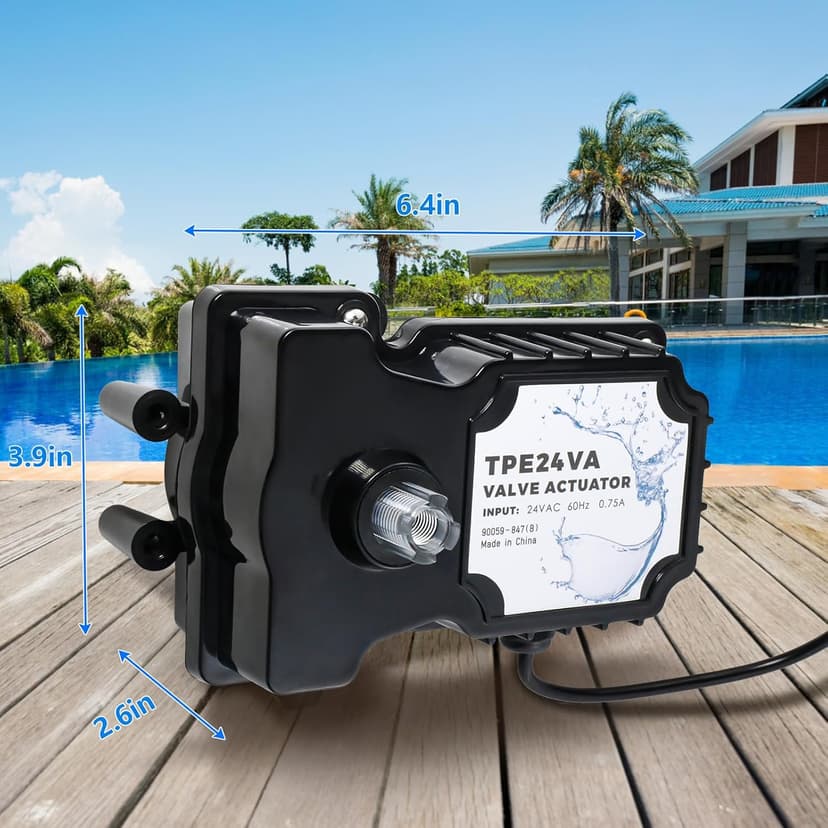 TPE24VA 24-volt Valve Actuator Control, Universal Motorized Pool Spa Valve Actuator 24V, Control Water Flow