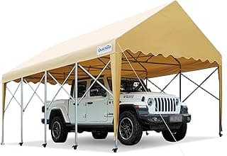 Quictent 13'X20' Heavy Duty Carport Retractable Party Tent with Wheels Movable Shelter for Outdoor Events, Storage for Car, Boat, etc.