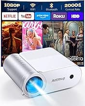 Outdoor Projector With WiFi and Bluetooth, 1080P Movie Projectors for Phone, Home Theater Projector for Bedroom, 200” Screen Wireless WiFi Projector with 3W Speaker for iPhone/HDMI/USB/TV Stick