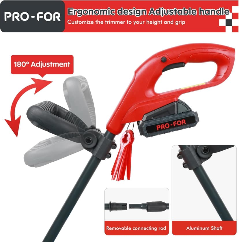 20V Max Cordless Grass Trimmer with Nylon Blade, 2-in-1 Stringless Trimmer & Lawn Edger, Lightweight Weed Wacker for Efficient Yard Maintenance