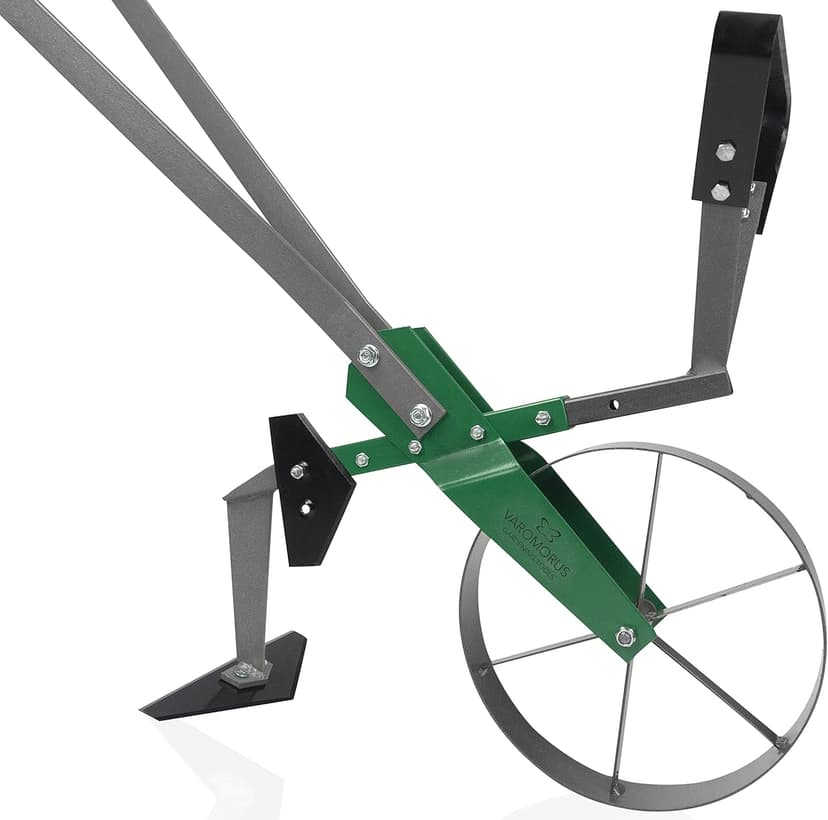 Varomorus High Wheel Cultivator, Self Cleaning Steel Single Wheel Hoe, Modular Plow Garden Tool for Gardening