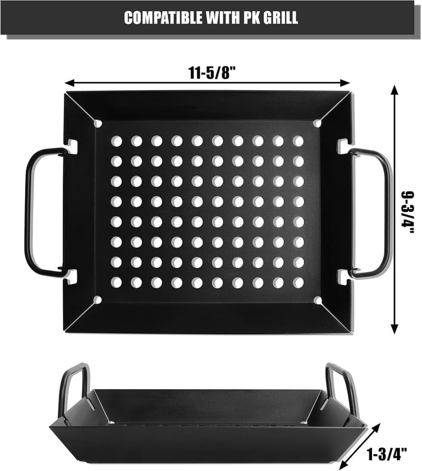 SafBbcue Grill Basket Tray for PK Original and other Charcoal Grills Charcoal Grill Basket Tray for PK Grills BBQ Grill Accessories for PK and Other Charcoal Grills Steel Charcoal Briquette Holder for PK99090