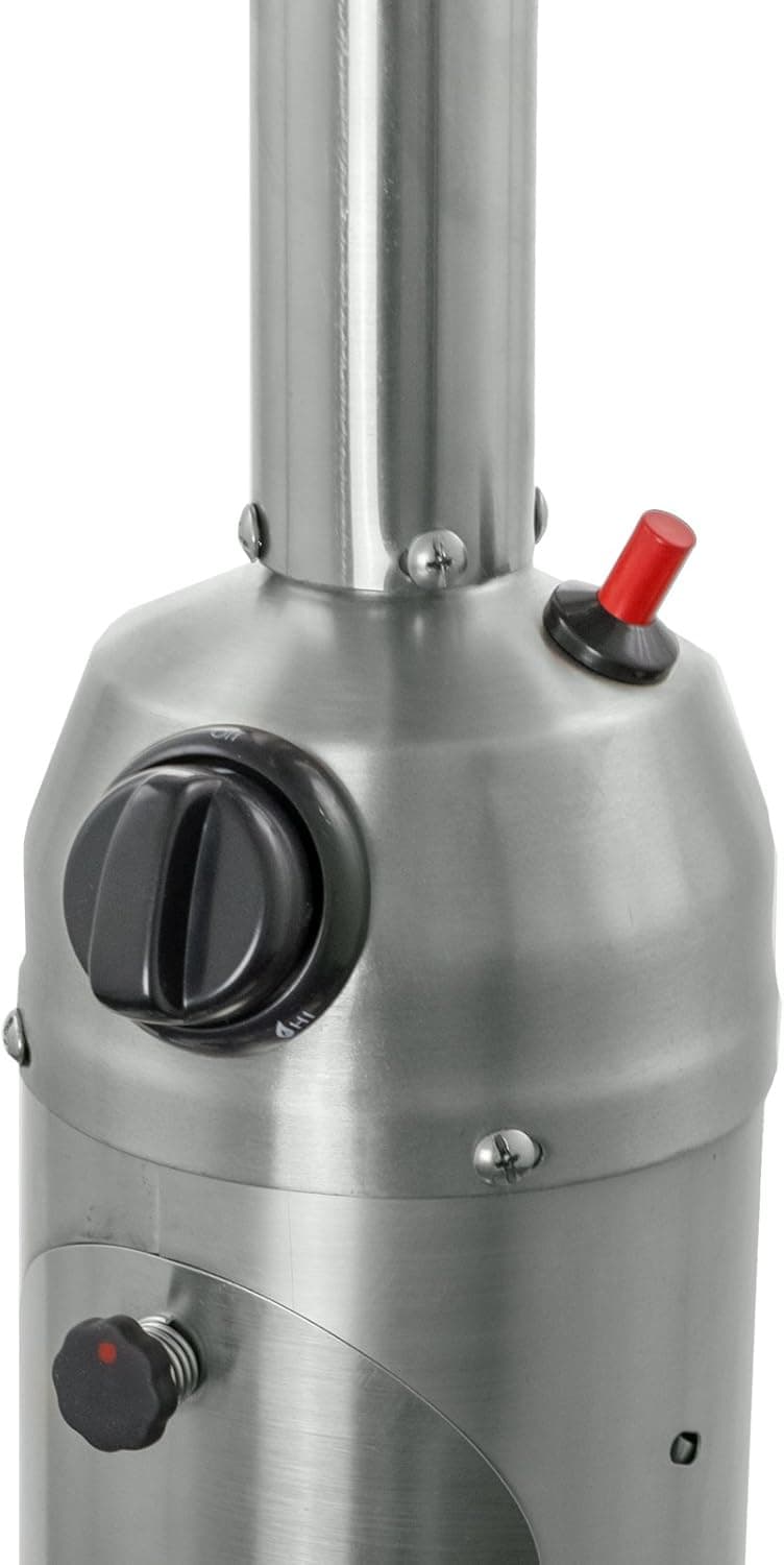 Hiland HLDS032-B Portable Table Top Patio Heater, 11,000 BTU, Use 1lb or 20Lb Propane Tank, Stainless Finish