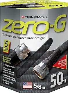 zero-G 4001-50 Lightweight, Ultra Flexible, Durable, Kink-Free Garden Hose, 5/8-Inch by 50-Feet,Black