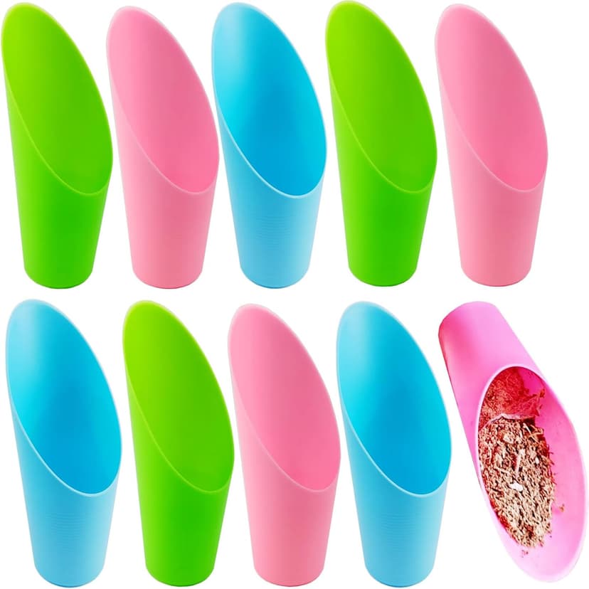 9PCS Bonsai Soil Scoop Plastic Succulent Soil Scoop Indoor Plants Little Small Potting Shovel Bucket Shovel for Garden Planting