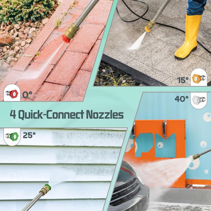 Electric Pressure Washer 4800PSI-Max 2.9GPM Pressure Washer with 25 FT Hose, 4 Quick Connect Nozzle,16.9 Oz Soap Tank Orange Cleaning for Pool, Patio, Car