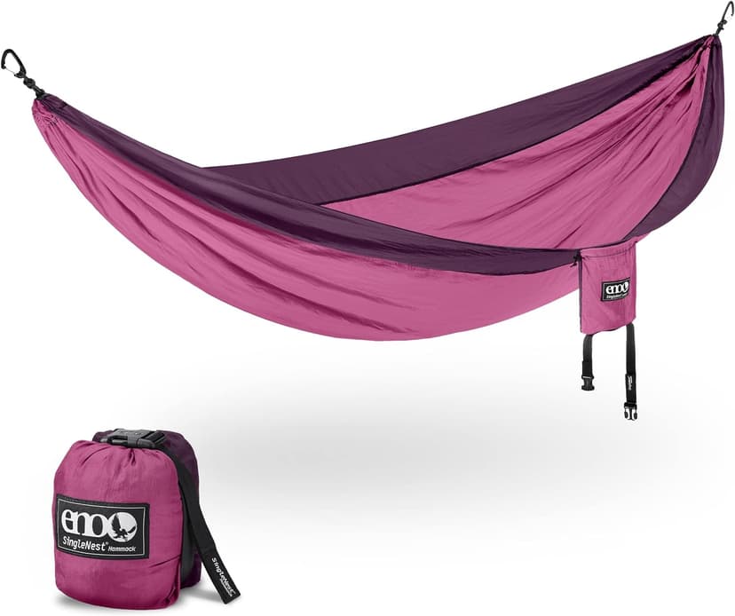 ENO SingleNest Hammock - Lightweight, 1 Person Portable Hammock - for Camping, Hiking, Backpacking, Travel, a Festival, or The Beach - Berry/Plum