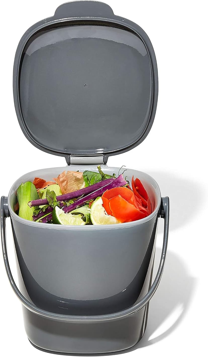 OXO Good Grips Easy-Clean Compost Bin, Charcoal - 0.75 GAL