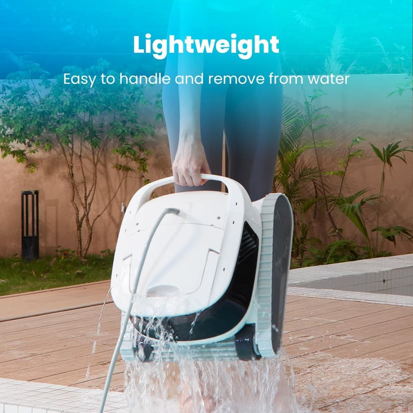 Hydro 4 Pool Robot, Pool Vacuum for Inground and Aboveground Pools, Floor, Wall and Waterline Cleaning and Scrubbing, Smart WiFi and Blutooth App Control, 50' Cord, Large Top Load Fine Filter Basket