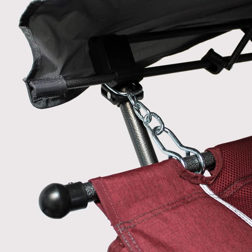 Zenithen Limited Portable Folding Metal Framed Hammock with a Retractable Canopy, Perfect for Camping, Patio, Outdoor, and Relaxing, Side Pockets Included, Red (Pack of 1)
