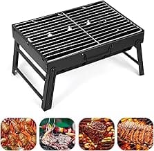 Barbecue Grill, Charcoal Grill Folding Portable Lightweight Barbecue Grill Tools for Outdoor Grilling Cooking Camping Hiking Picnics Tailgating Backpacking Party (Medium)