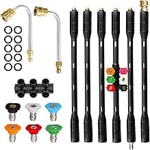 Upgrade Pressure Washer Extension Wand,Balabulala Power Washer Lance with 7 Spray Nozzle Tips, Gutter Cleaner Attachment Curved Rod,1/4" Quick Connect,Anti-Leaked Ring Replacement