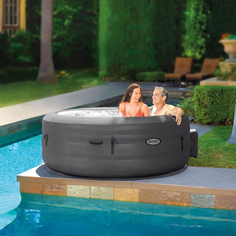 INTEX SimpleSpa Inflatable Hot Tub, 4 Person Jet Massage Spa with Built-in Pump