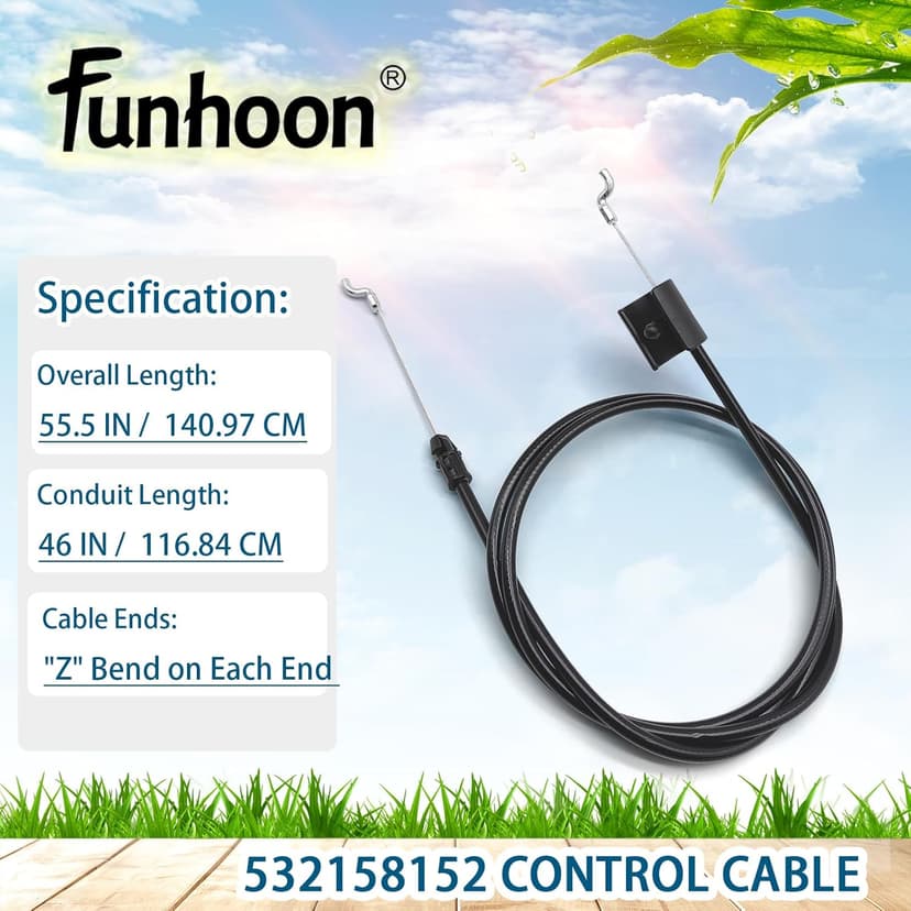 158152 Engine Zone Control Cable for Craftsman Poulan Pro Husqvarna Push Walk-Behind Lawn Mower Throttle Cable Replacement 532158152 582991501