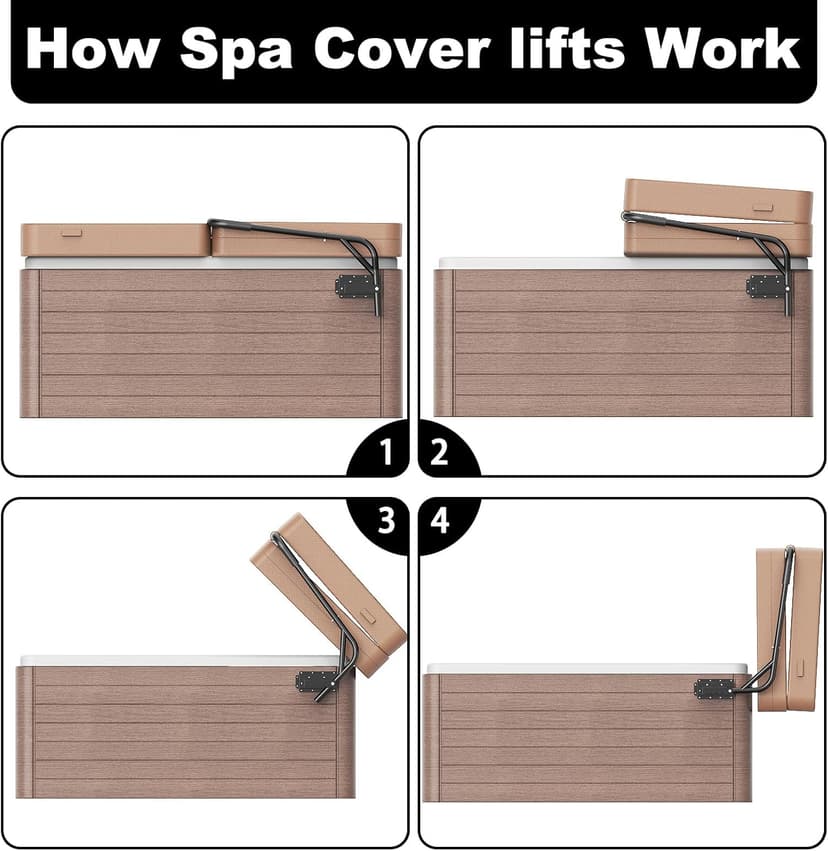 Spa Cover Lift Top Mount Spa & Hot Tub Cover Lift Removal System Fit for Most Spa & Hot Tubs