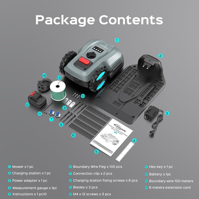 Robotic Lawn Mower – App-Controlled, Self-Charging Automatic Mower with Custom Cutting Height, Weather Sensor & Obstacle Detection – Ideal for Lawns up to 4300 sq.ft