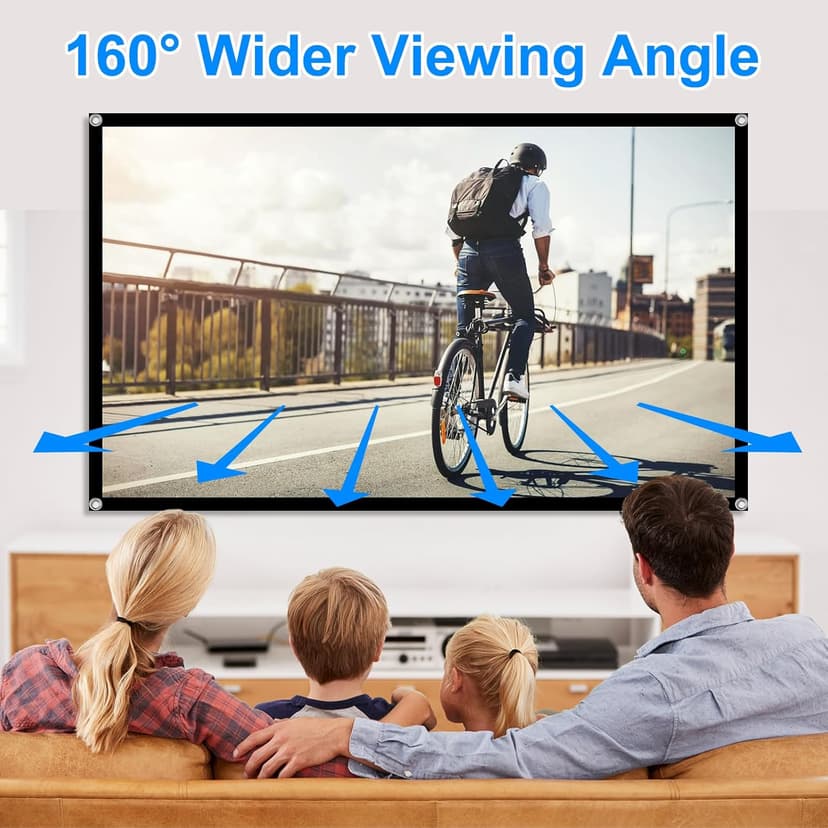 60 Inch Projector Screen, OKEDUO 4K 16:9 HD Portable Projection Movie Screen, Anti-Crease Indoor Outdoor, Simple Install, Easy Carrying Projection Screen for Home Theater Backyard