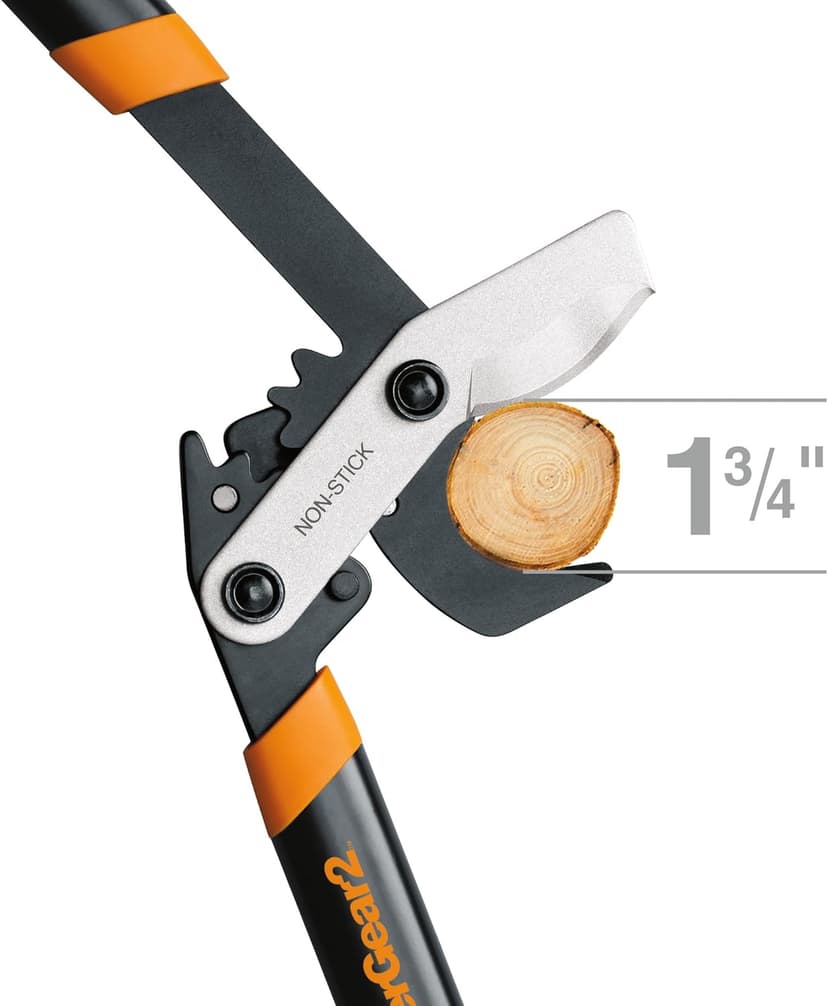 Fiskars Loppers for Tree Trimming, Heavy Duty, Sharp Bypass Steel Blade Tree Branch Cutter up to 1.75" Diameter Cut Capacity, PowerGear2 Design with Compound Action for 3X Power, 25" Hand Loppers