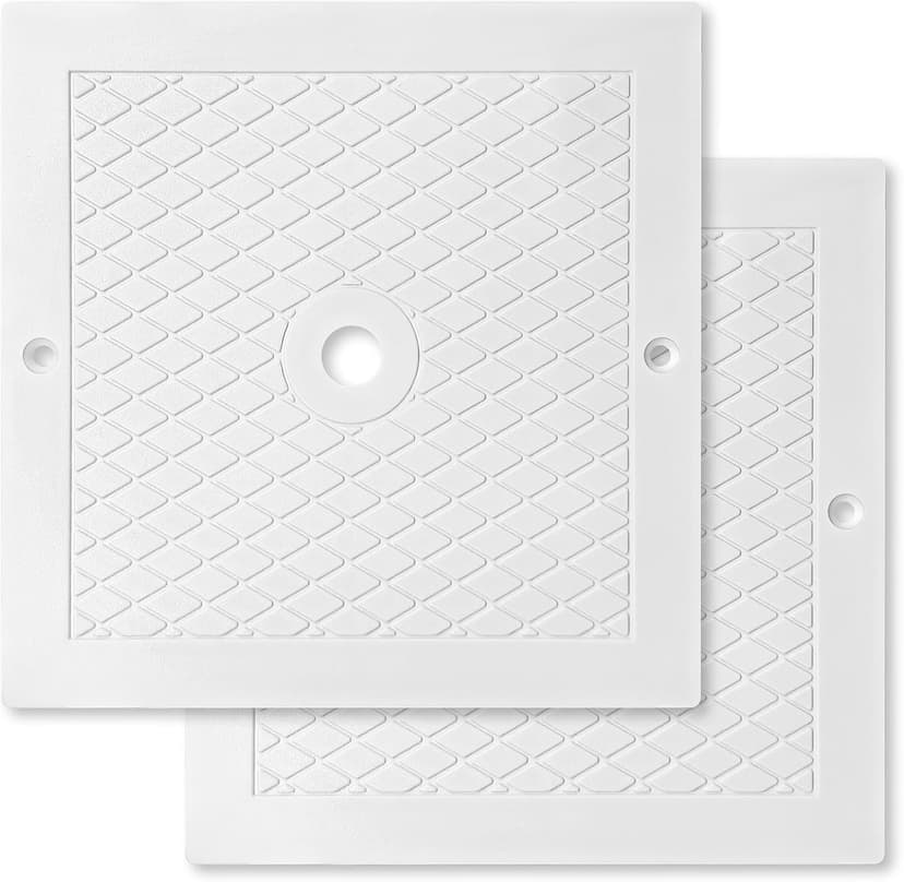 10'' Pool Skimmer Lid/Cover Replacement for Hayward SPX1082E, SP082 1083 1084 1085 SP1086, Square Skimmer Basket Deck Covers Plate for Inground Pools, Heavy Duty Plastic, White, 2 Pack