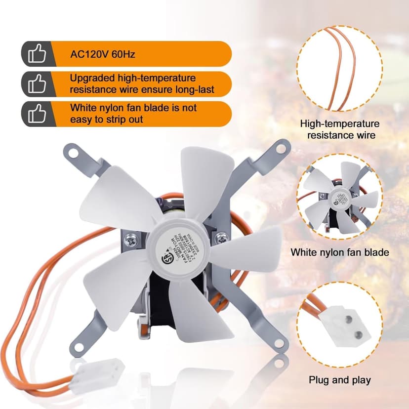 Upgraded Grill Induction Fan Replacement Part for Pit Boss, Traeger, Camp Chef Wood Pellet Grills, Sam's Club, Z Grills Pellet Grills, AC120V 60Hz Grill Combustion Fan Kit Replacement Parts