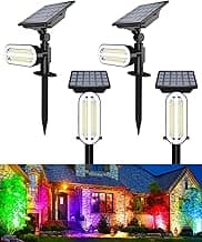 Solar Spotlights Outdoor Waterproof Solar Landscape Lights, Color Changing Solar Powered Garden Lights, Auto On/Off Solar Spot Lights for Outside, Multicolor, 4 Pack, JY2226