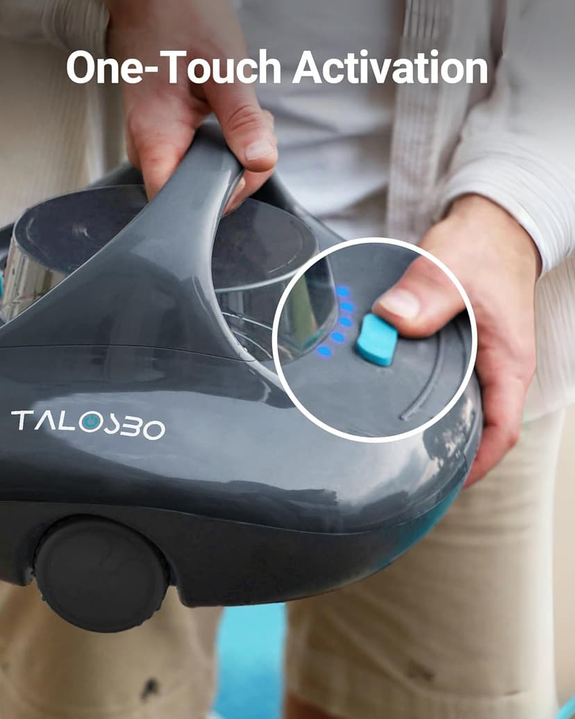 (2025 Upgraded) TALOSBO Pleco Se Cordless Pool Vacuum Cleaner Up to 130 Mins Runtime, Robotic Pool Cleaner with 2.5H Fast Charge, Ideal for Flat Above Ground and Inground Pools up to 861 Sq. Ft.