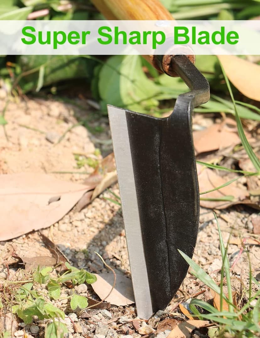 TOYPOPOR Japanese Weeding Sickle Hoe, Gardening Tools, Weed Remover, Hand Weed Cutter, Kama Twisted Scythe with High Carbon Steel Blade for Cutting Grass, Soil loosening, harvesting, Digging