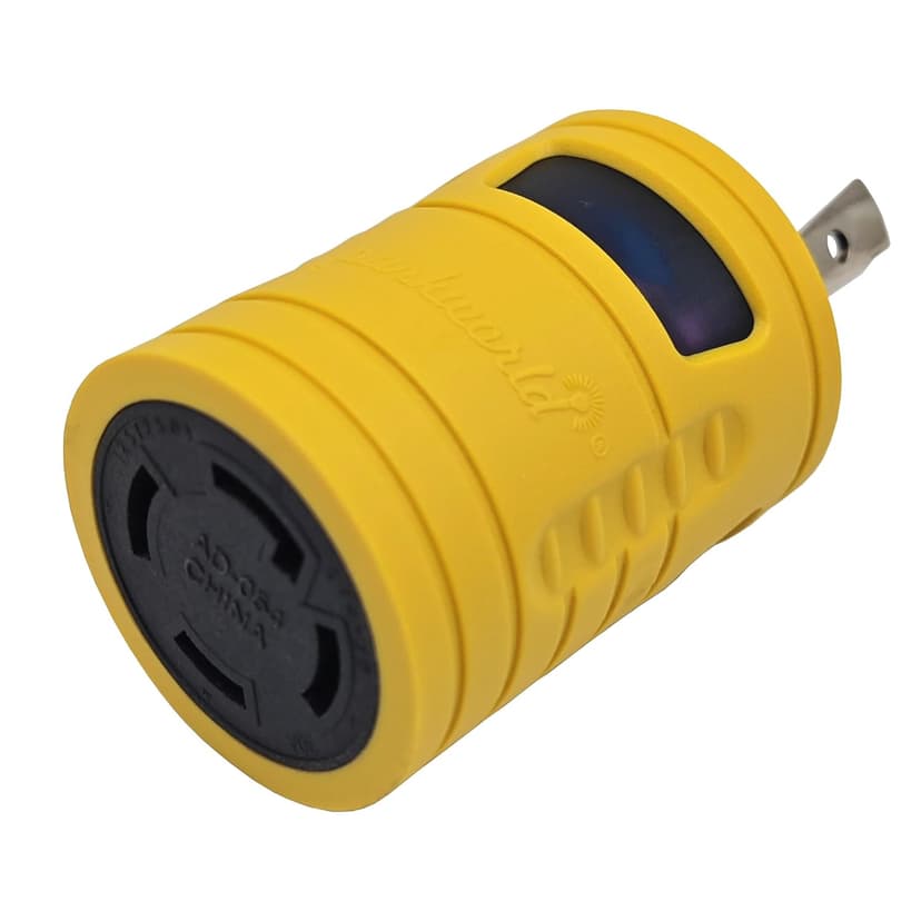 Parkworld 884968 Generator Adapter, 30A Generator 3-Prong to 30A 4-Prong, L5-30P Male to L14-30R for Home Back Power Transfer Switch or House Panel (Compact Adapter)