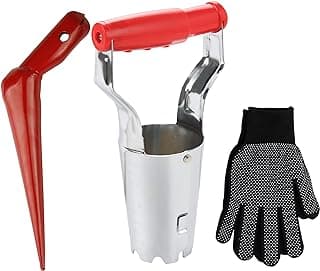 FLORA GUARD 2 Piece Bulb Planting Tool Set, Includes 1 Bulb Planter with Depth Markers, 1 Metal Planting Dibber, Ideal Transplanter Kit