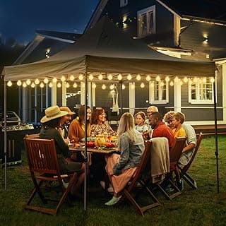 LED Canopy Lights for 10x10Ft Canopy, 40 Ft LED Canopy String Light, Outdoor Canopy Tent Lights with 80 LED Warm White Bulbs and 8 Modes, Waterproof, Super Bright to Display at Night Outdoors