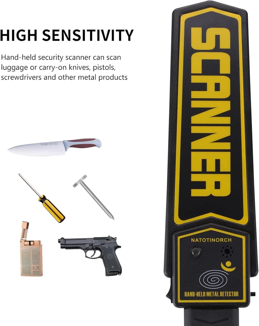 Handheld Metal Detector Wand,High-Sensitivity Security Detector Wand, for Security Inspection, Detection of Various Electronic Products, Metal Products, Weapons, Knives Scanner