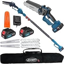 2-in-1 Cordless Pole Saw, Brushless Mini Chainsaw Cordless with Pole, 2 Pack 20V 4.0Ah Battery Powered Pole Saws for Tree Trimming, 15ft Reach Electric Saw for Trees With Pole
